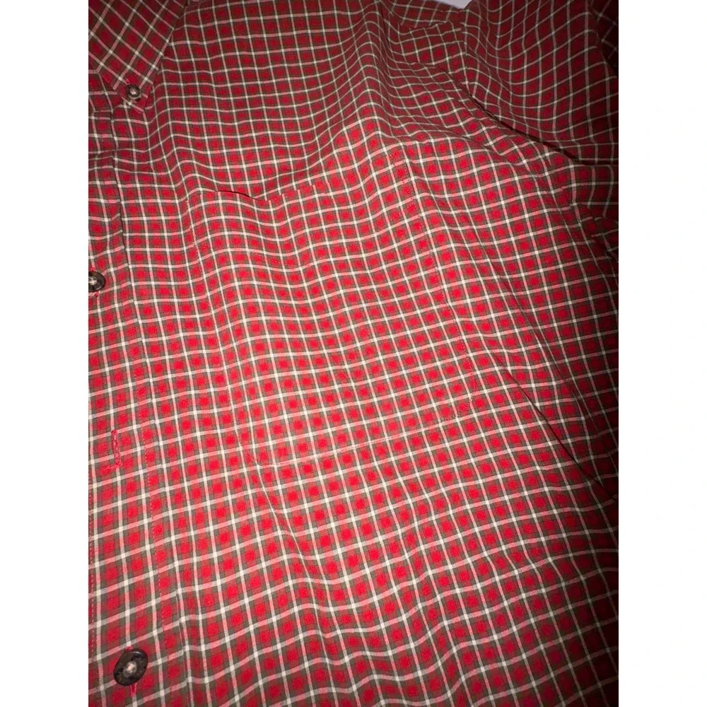 2 Mens Haggar Generations Red & Green Plaid‎ Button Down Shirt XL Classic Fit